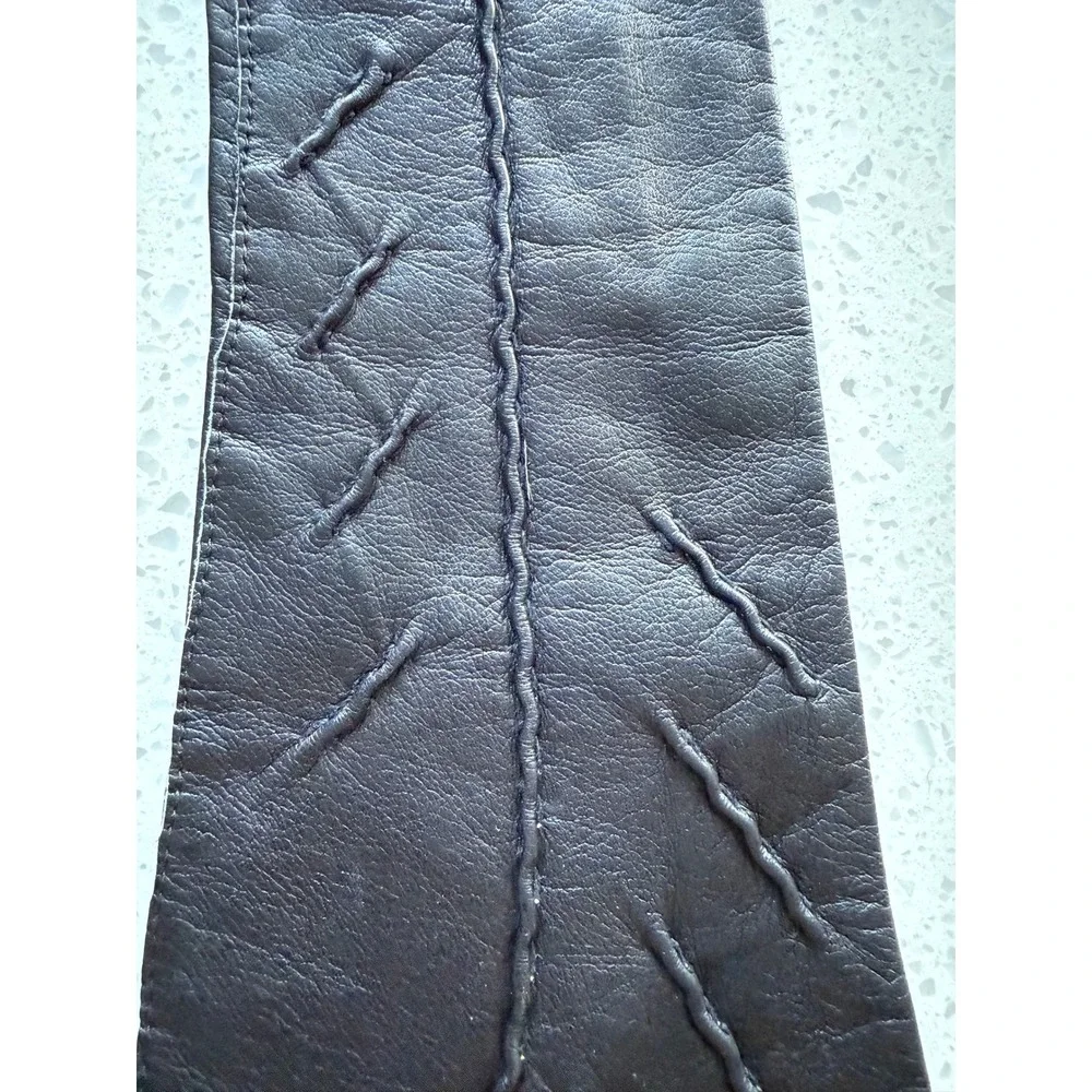 Unique Vintage Black Leather Opera Length Hollywood Glamour Gloves‎